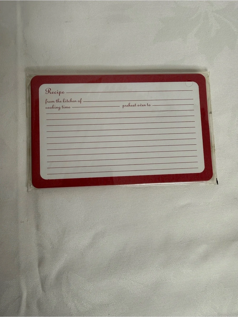 Red Recipe Index Cards - Blank Lined Cooking Cards